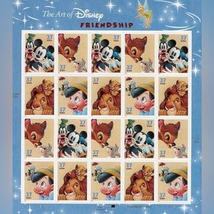 2003 The Art of Disney Friendship Sheet of 20 x 37-cent Stamps